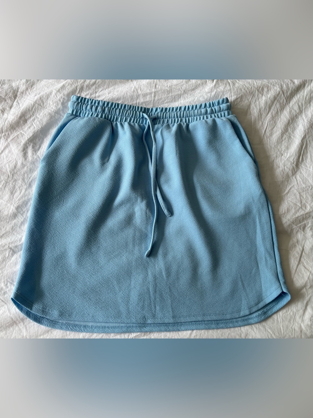 Vero Moda Light Blue Drawstring Mini Skirt